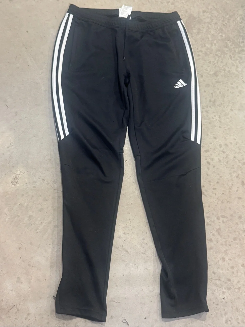 adidas Black Track Pants with White Stripes
